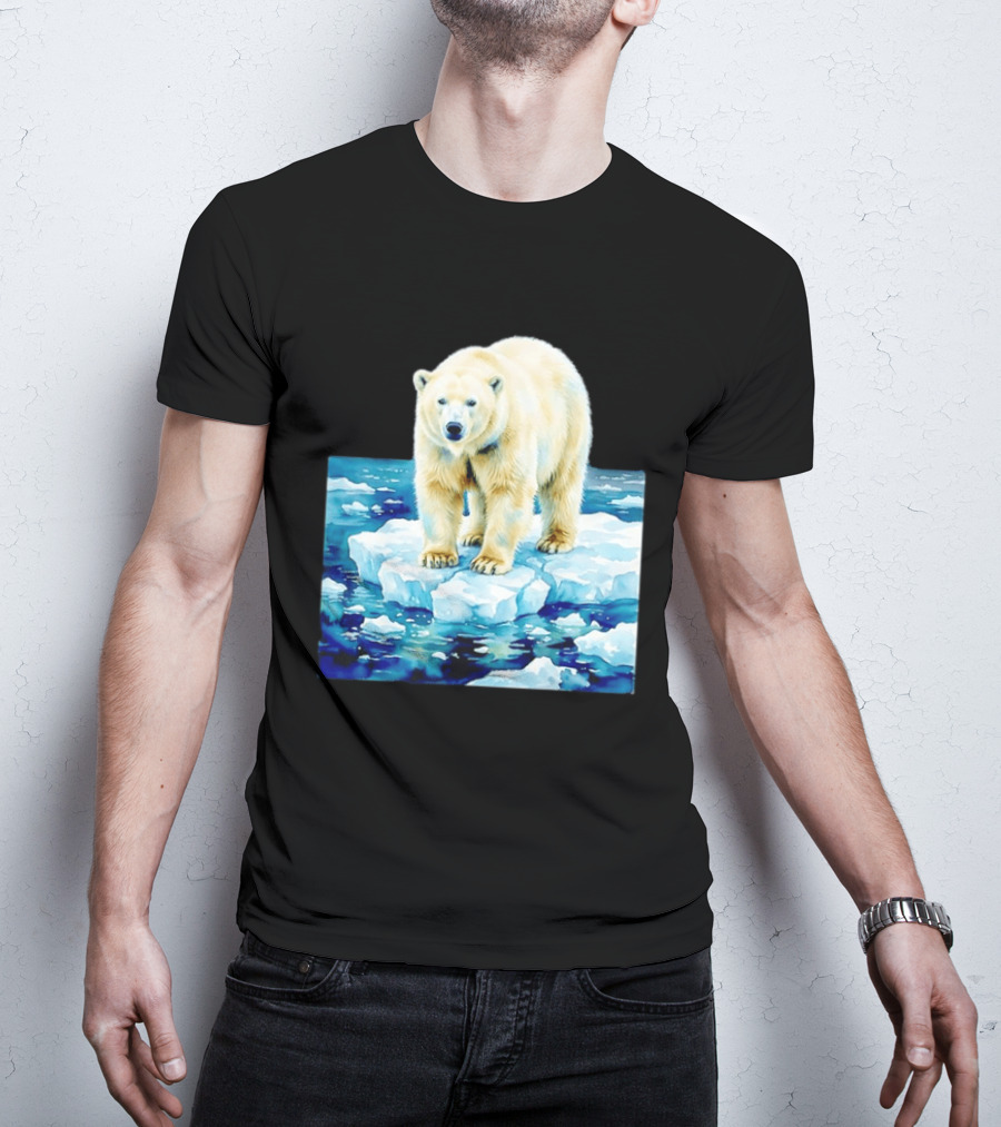 Majestic Polar Bear On Melting Iceberg Arctic Wildlife Scene T-Shirt