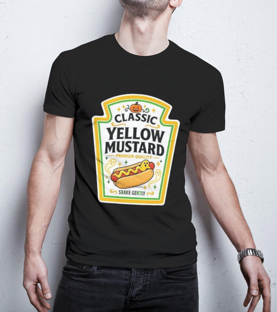 Classic Yellow Mustard Premium Quality Halloween Hot Dog Shake Gently T-Shirt