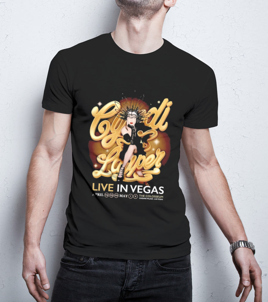Cyndi Lauper Live In Vegas April May The Colosseum Caesars Palace T-Shirt