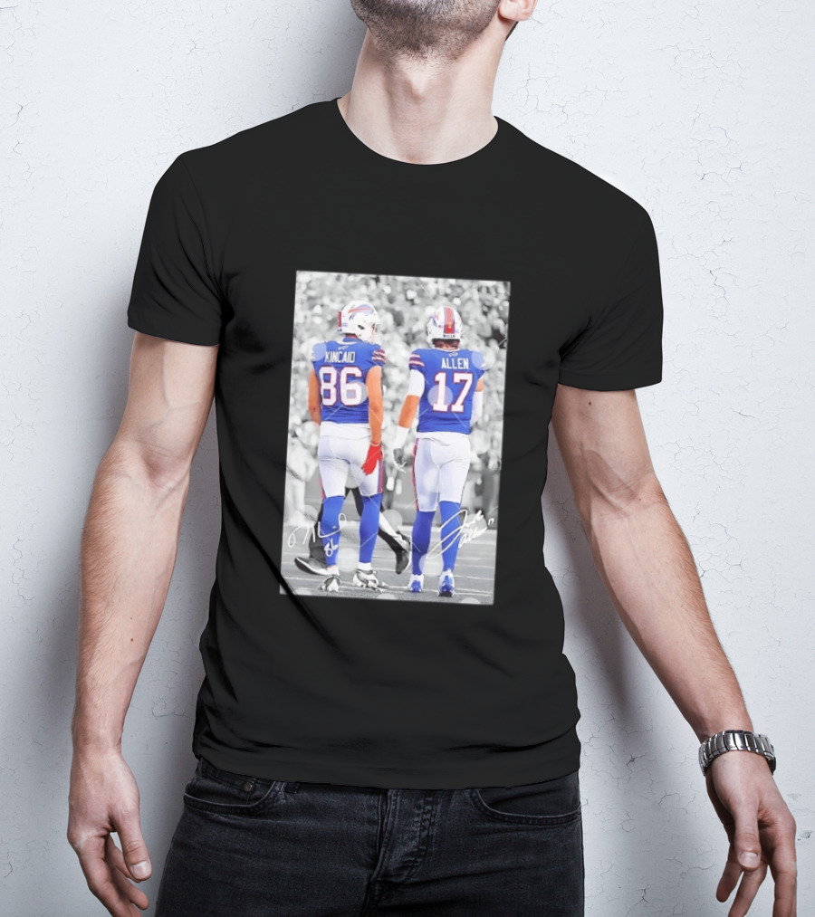 Buffalo Bills Dalton Kincaid 86 And Josh Allen 17 NFL Football Team Players T-Shirt