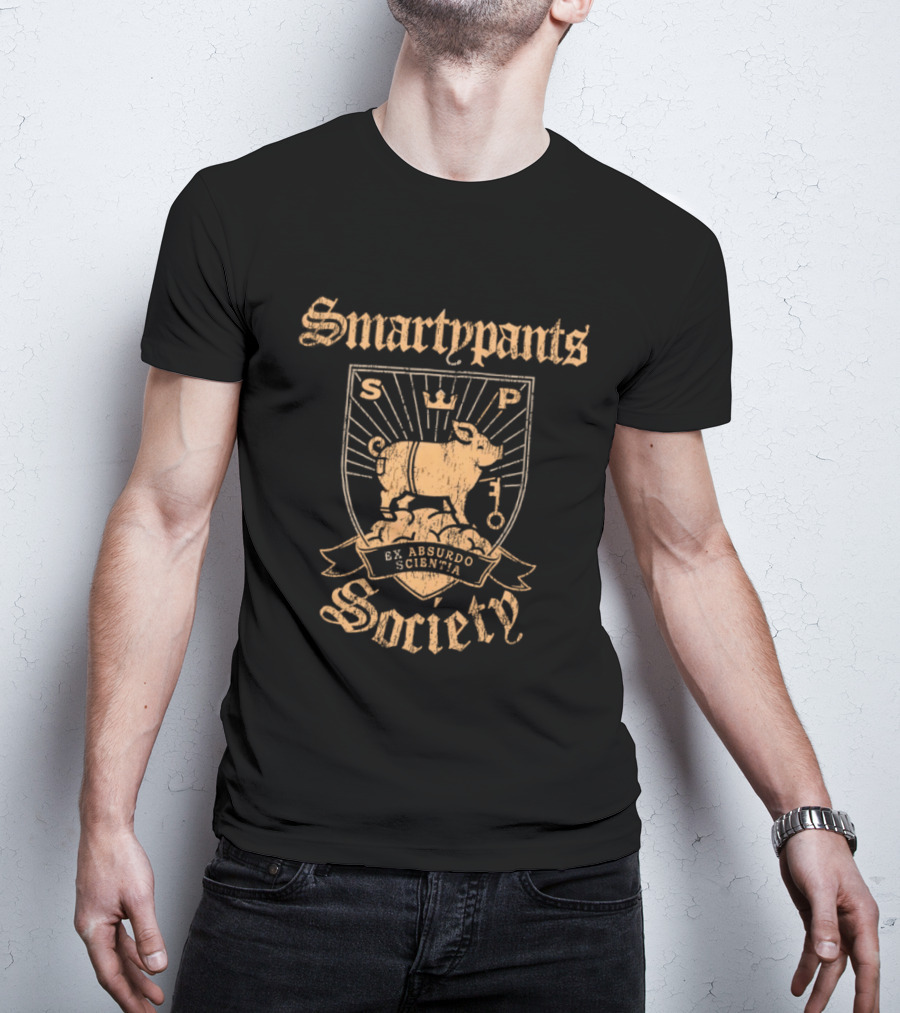 Smartypants Society Ex Absurdo Scientia Distressed Pig Crest T-Shirt