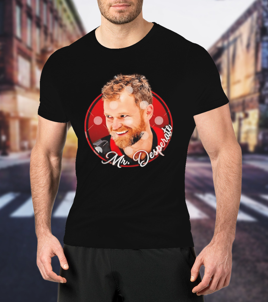 Mr Desperate Expression Hockey Player Red Circle T-Shirt