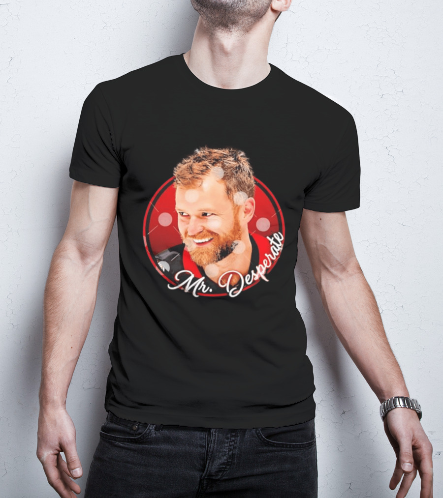 Mr Desperate Expression Hockey Player Red Circle T-Shirt