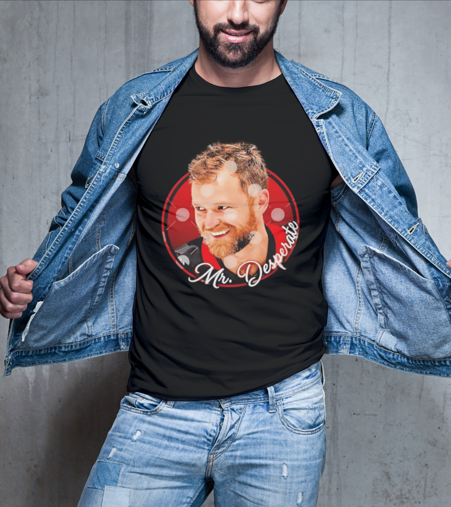 Mr Desperate Expression Hockey Player Red Circle T-Shirt