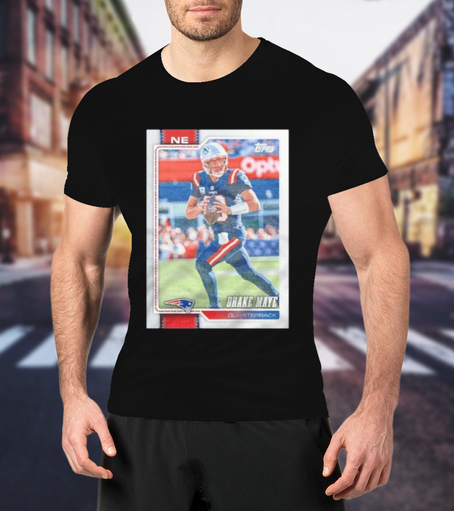 New England Patriots Drake Maye 2026 Topps Quarterback Football Card T-Shirt