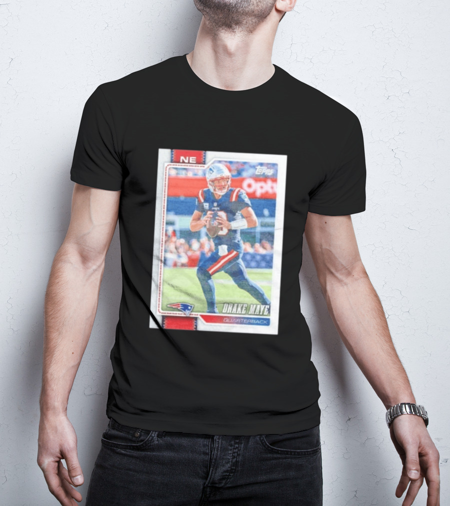 New England Patriots Drake Maye 2026 Topps Quarterback Football Card T-Shirt