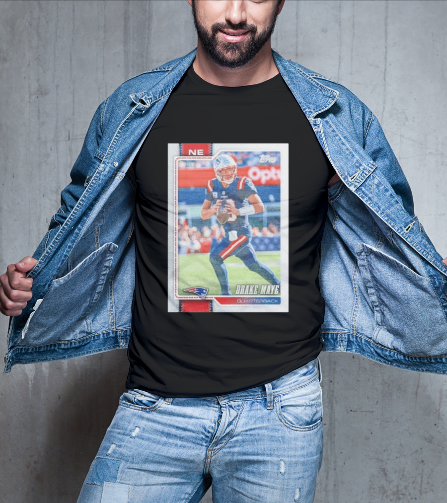 New England Patriots Drake Maye 2026 Topps Quarterback Football Card T-Shirt