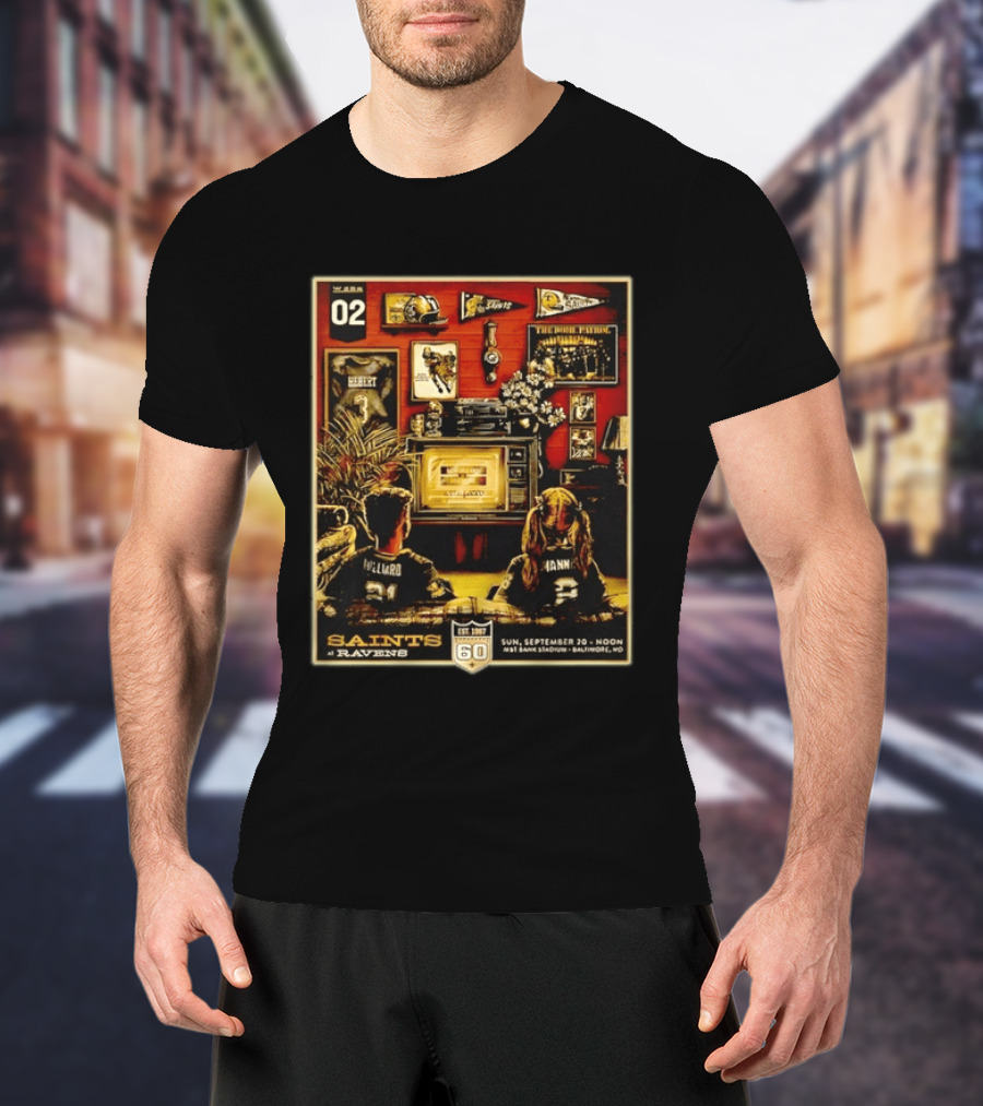 Saints Vs Ravens Week 2 Game Day Sunday September 20 M&T Bank Stadium T-Shirt