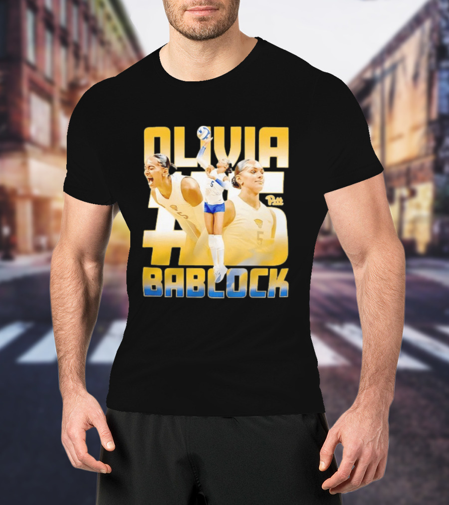 Olivia Bablock Pitt Panthers Volleyball Number 5 T-Shirt