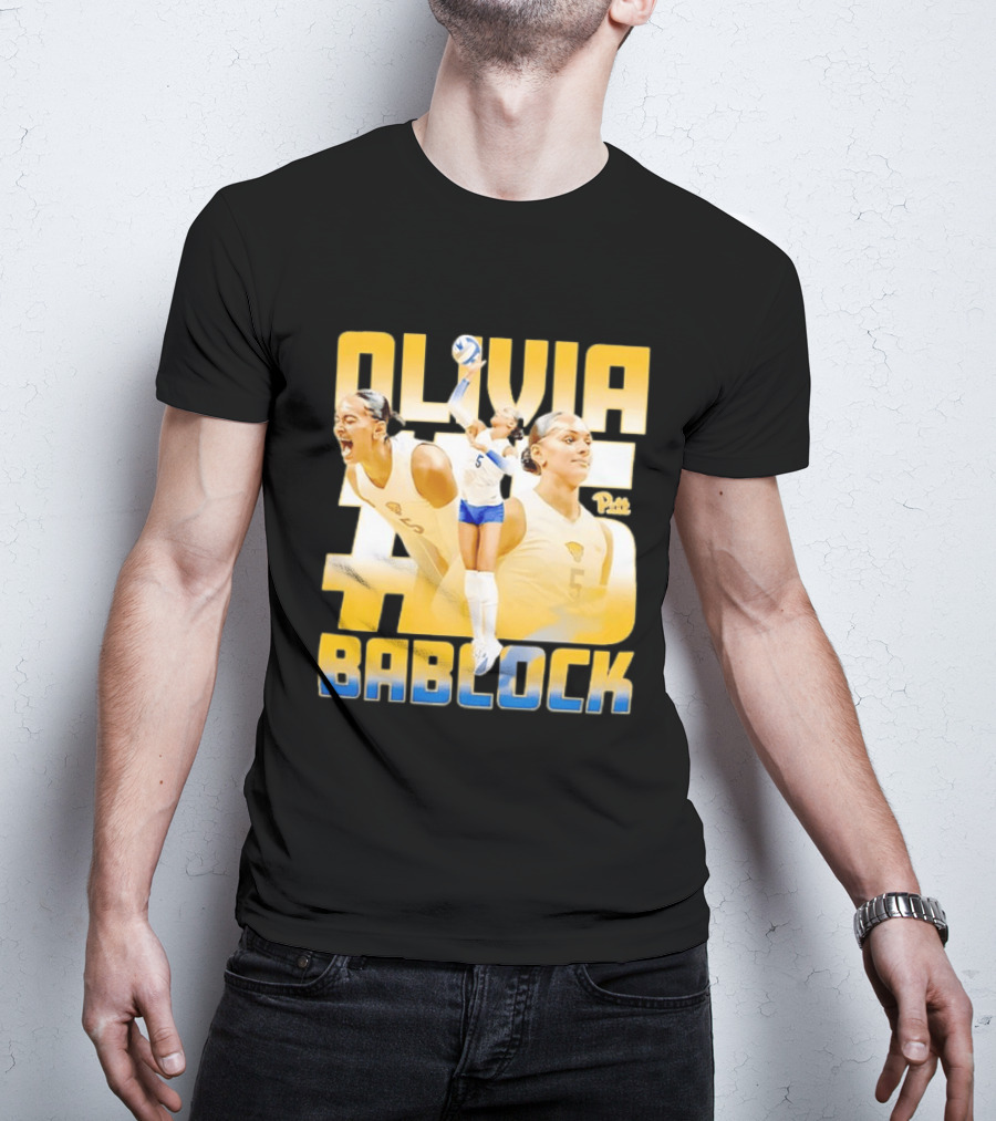 Olivia Bablock Pitt Panthers Volleyball Number 5 T-Shirt