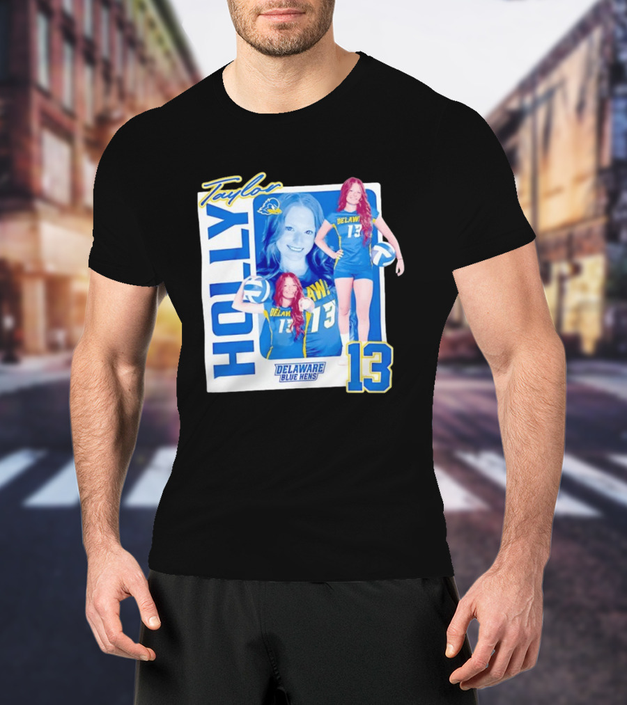 Holly Taylor Delaware Blue Hens Number 13 Volleyball T-Shirt