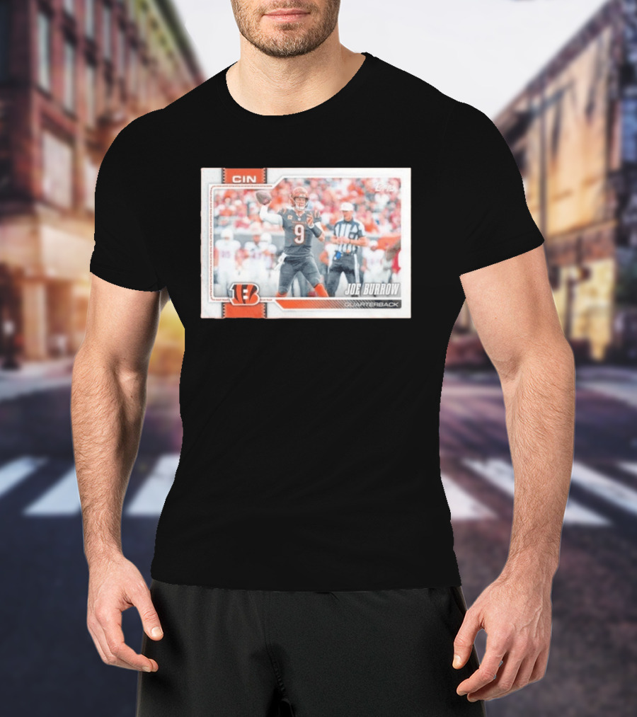 Joe Burrow Cincinnati Bengals Quarterback No 9 Football Card 2026 T-Shirt