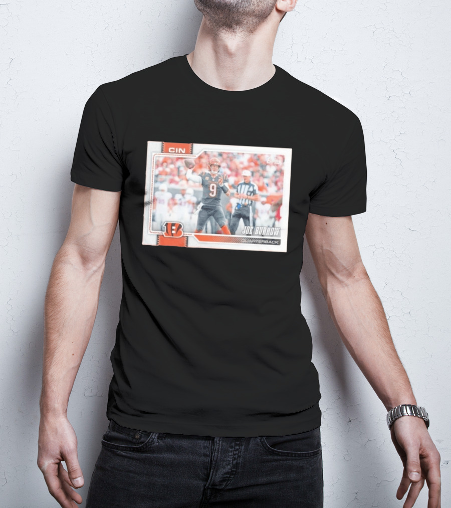 Joe Burrow Cincinnati Bengals Quarterback No 9 Football Card 2026 T-Shirt