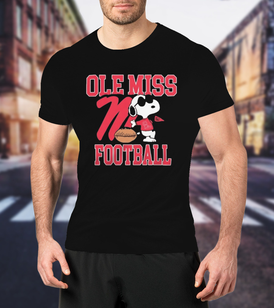 Ole Miss Football Snoopy Hotty Toddy Peanuts T-Shirt