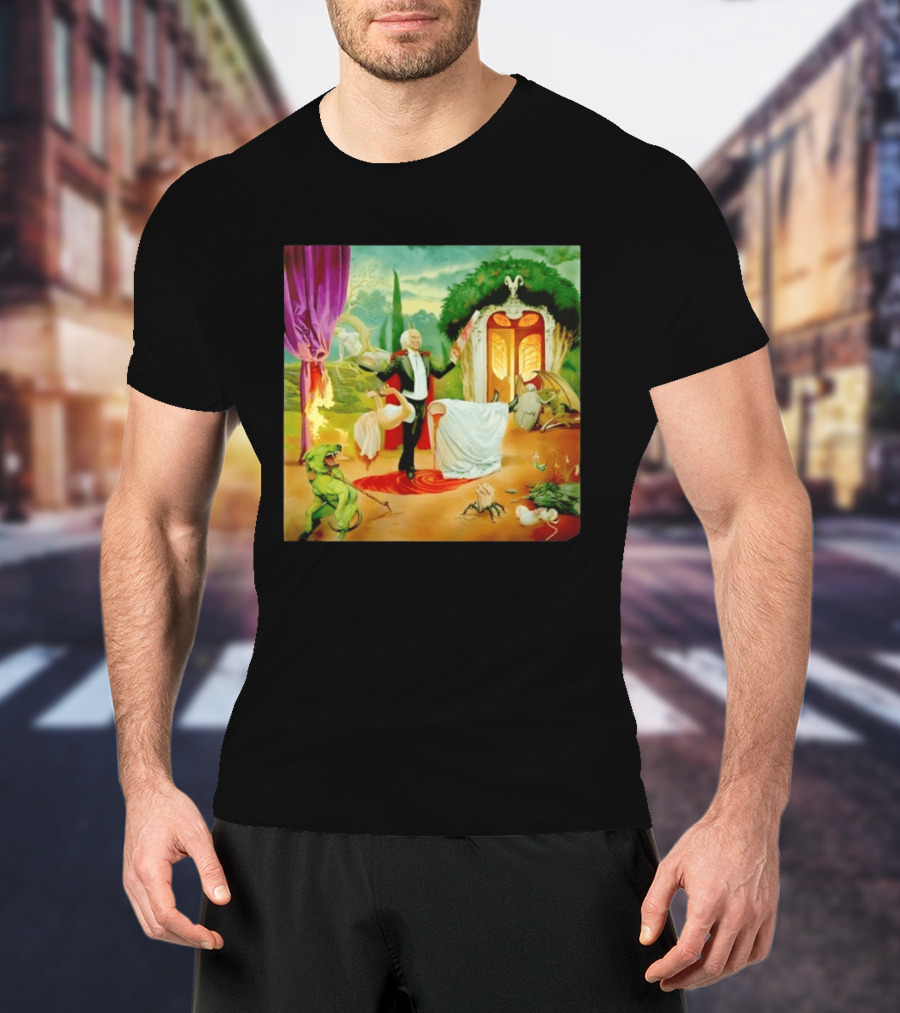 Surreal Magician Gothic Horror Sawing Woman In Half Fantasy Scene T-Shirt