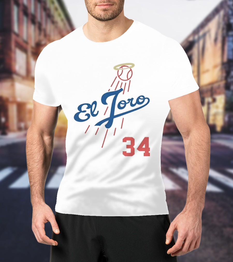El Toro 34 Baseball Los Angeles Dodgers Fernando Valenzuela Halo T-Shirt