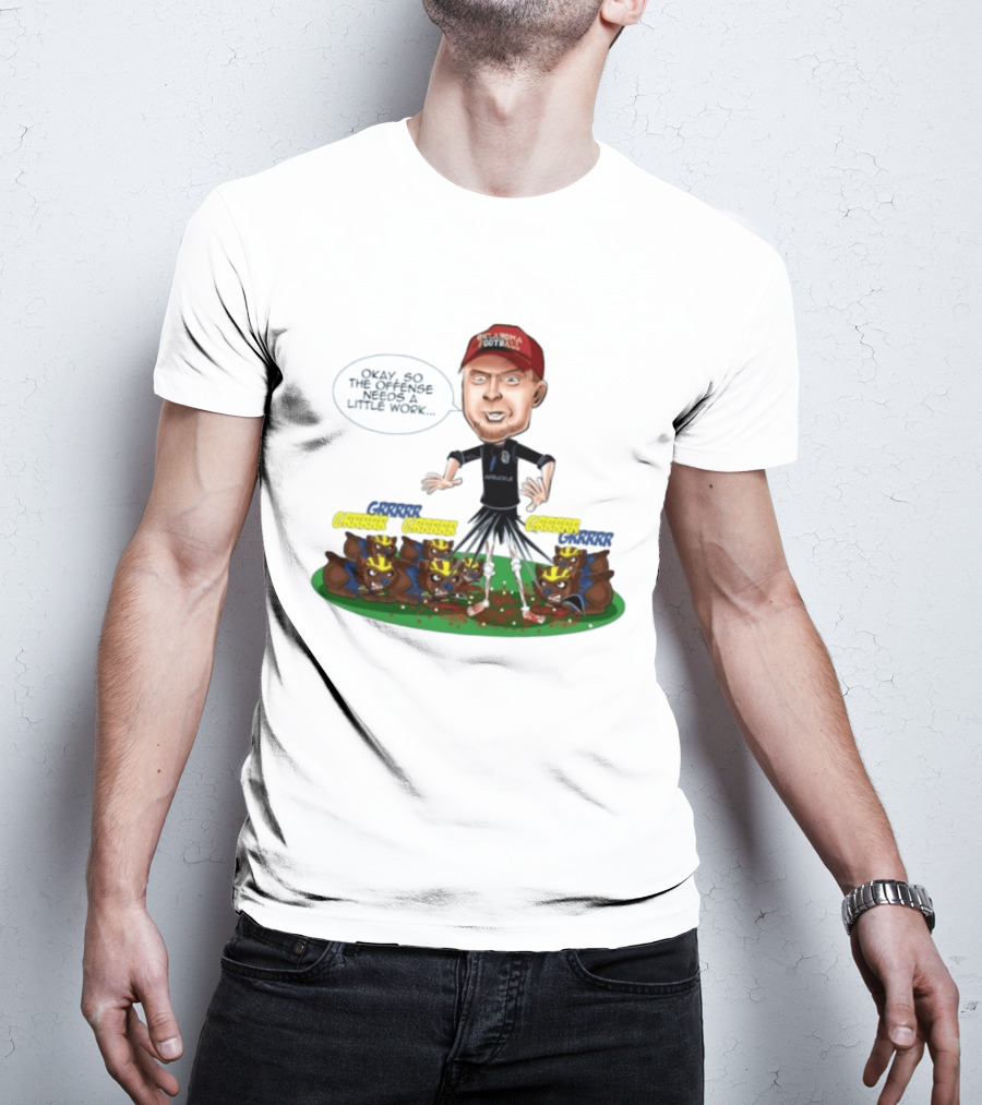 Oklahoma Football Coach Arbuckle Offense Skeleton Cartoon Needs A Little Work T-Shirt