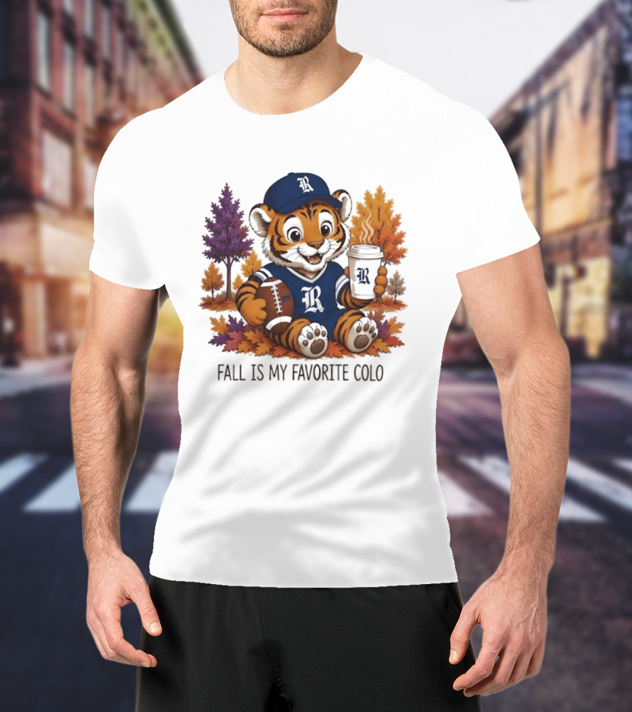 R Tiger Football Fall Is My Favorite Color Autumn Leaves T-Shirt