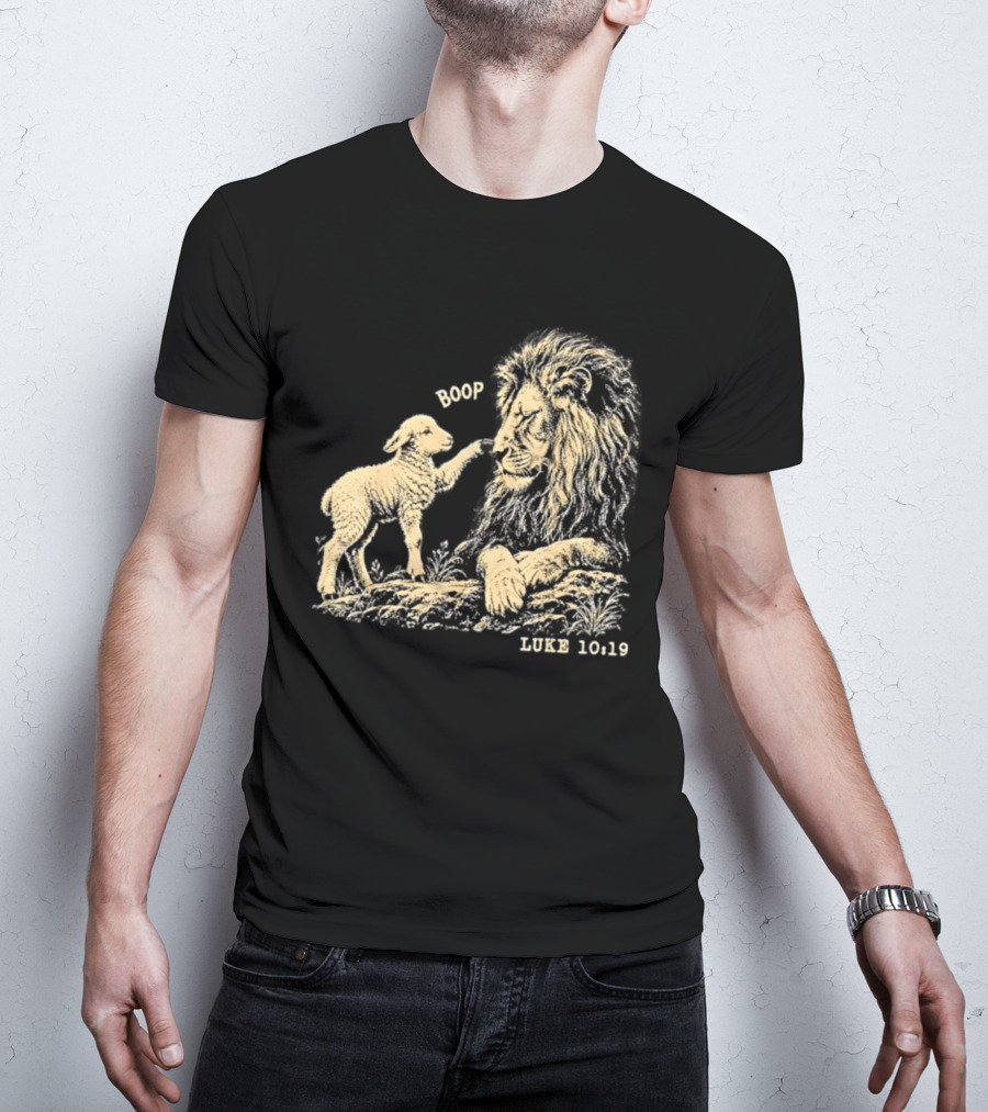 Boop Lion Lamb Luke 10 19 Bible Verse T-Shirt