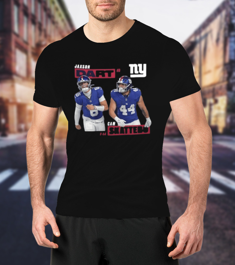 NY Giants Jaxson Dart Cam Skattebo Football Players T-Shirt