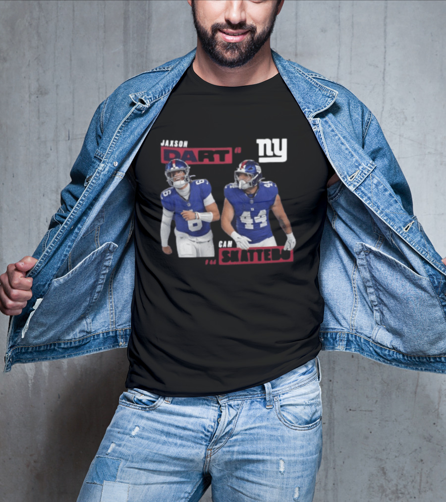 NY Giants Jaxson Dart Cam Skattebo Football Players T-Shirt