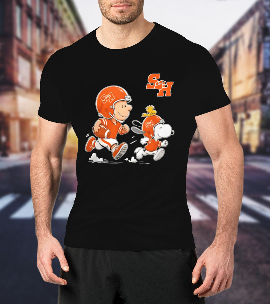 Charlie Brown And Snoopy Sam Houston Bearkats Football 2026 T-Shirt