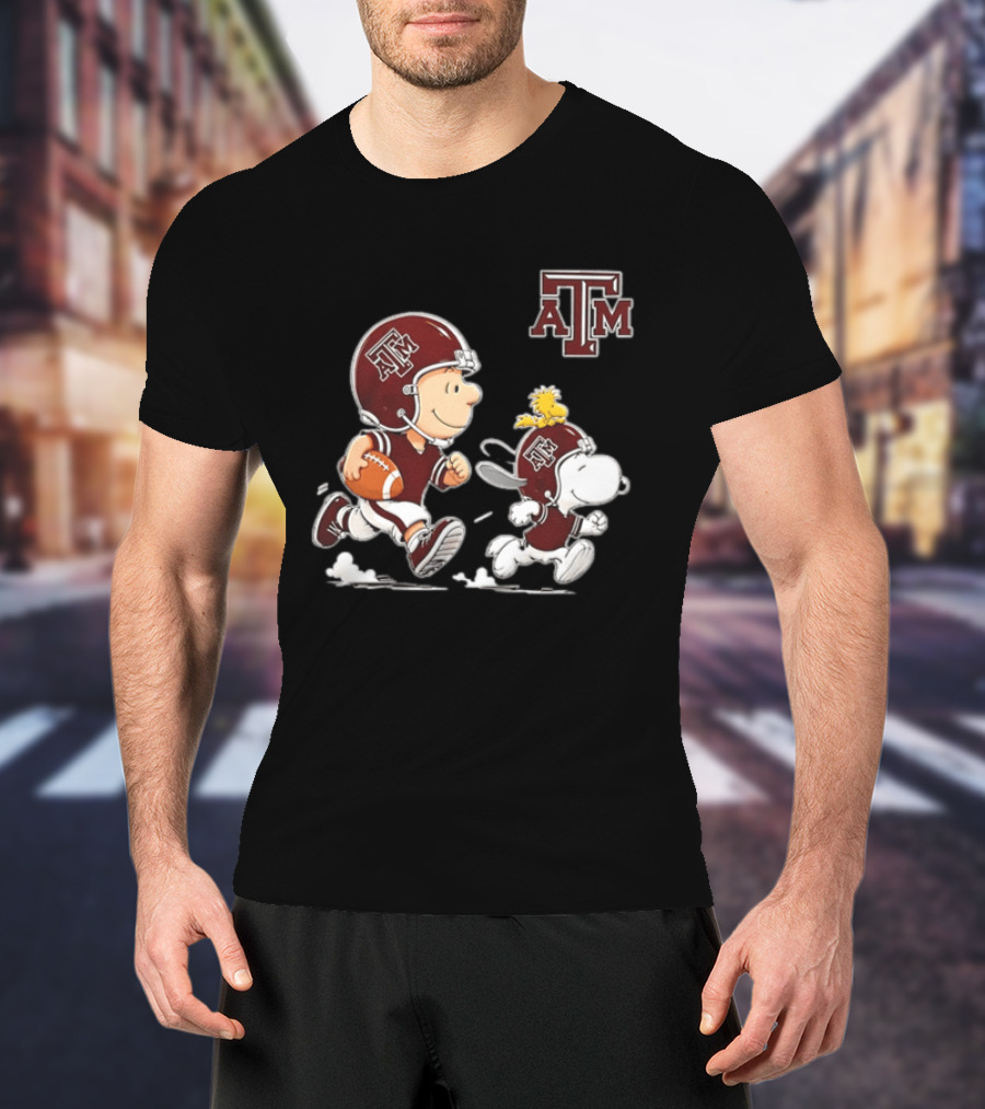 Charlie Brown Snoopy Woodstock Texas A&M Aggies Football 2026 T-Shirt