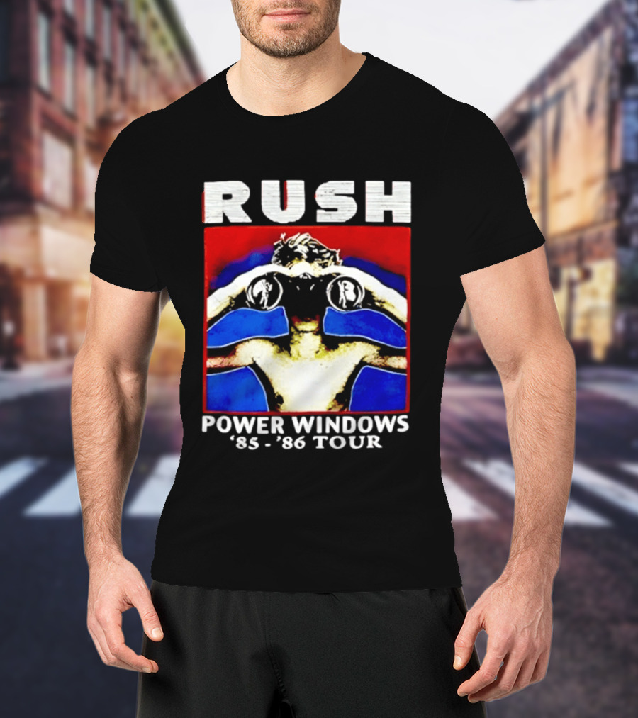Rush Power Windows 85 86 Tour Rock Music Iconic Binoculars T-Shirt