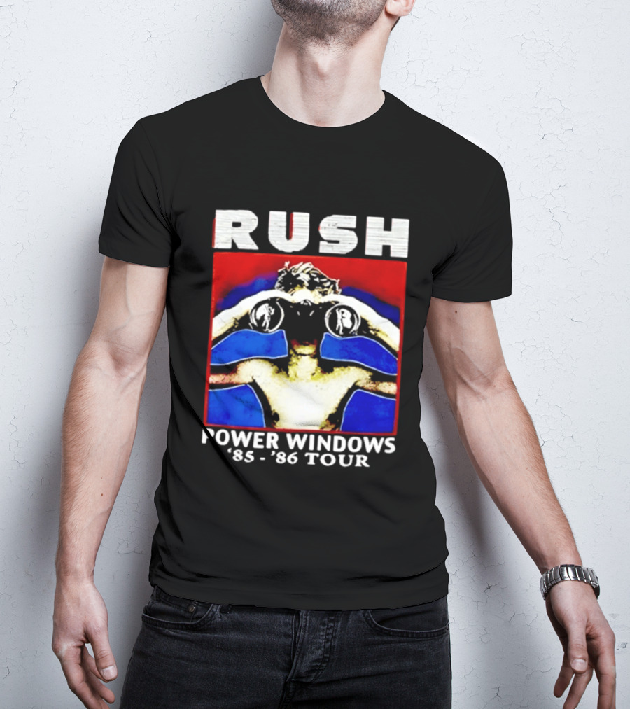 Rush Power Windows 85 86 Tour Rock Music Iconic Binoculars T-Shirt