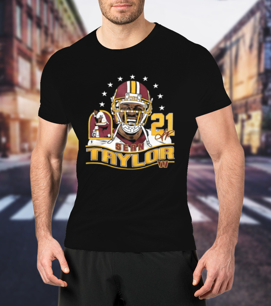 Sean Taylor Washington Commanders Player Helmet Stars 21 Signature T-Shirt