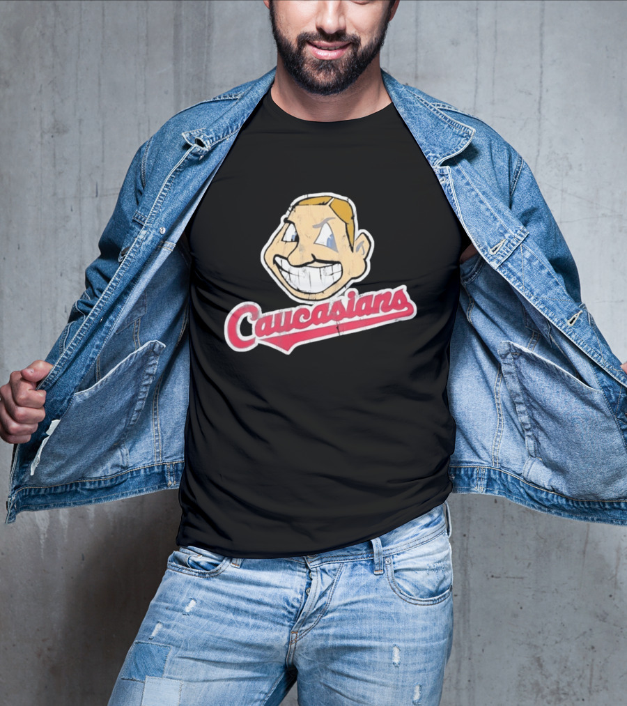 Caucasians Distressed Satire Grinning T-Shirt