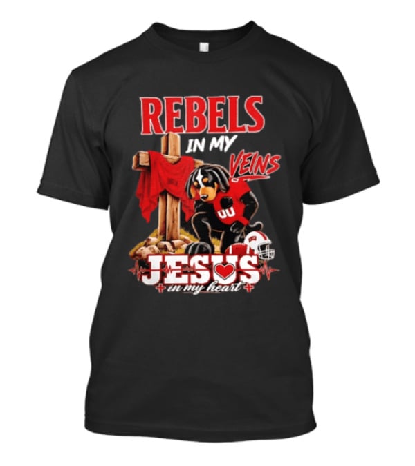 UNLV Rebels Dog In My Veins Jesus In My Heart Football Faith T-Shirt