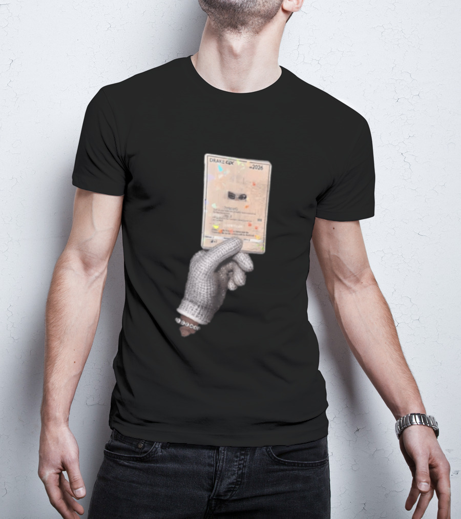 Drake GX 2026 Habibti 100 Rhinestone Glove Holding Trading Card T-Shirt
