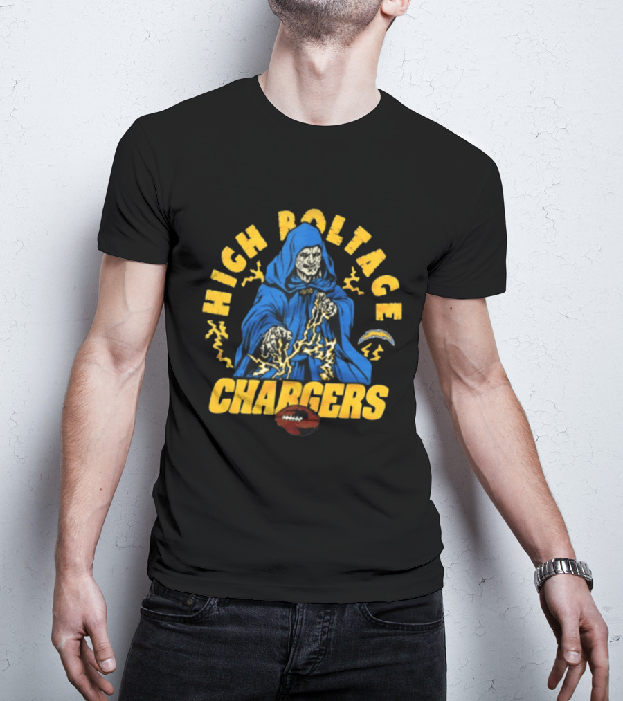 Los Angeles Chargers High Voltage Emperor Palpatine Casting Lightning Bolts T-Shirt