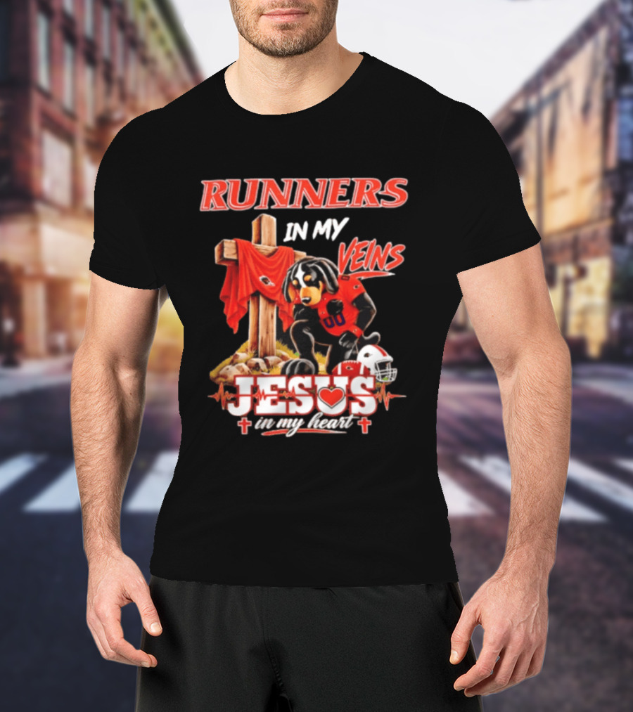 UTSA Roadrunners Runners In My Veins Jesus In My Heart Football Faith T-Shirt