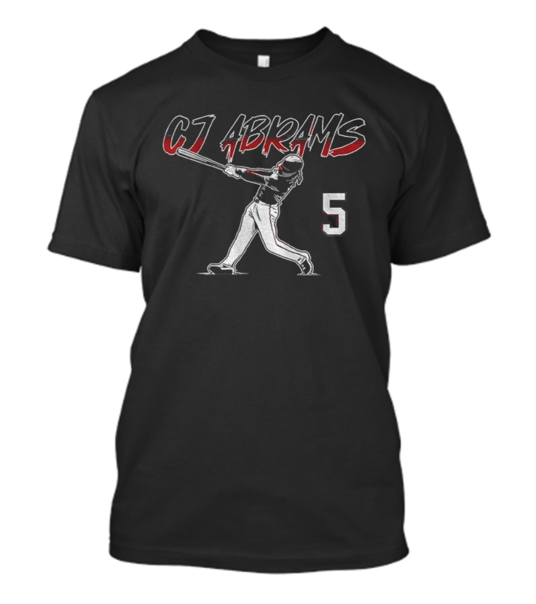 Washington Nationals MLB CJ Abrams 5 Swinging Baseball Player T-Shirt
