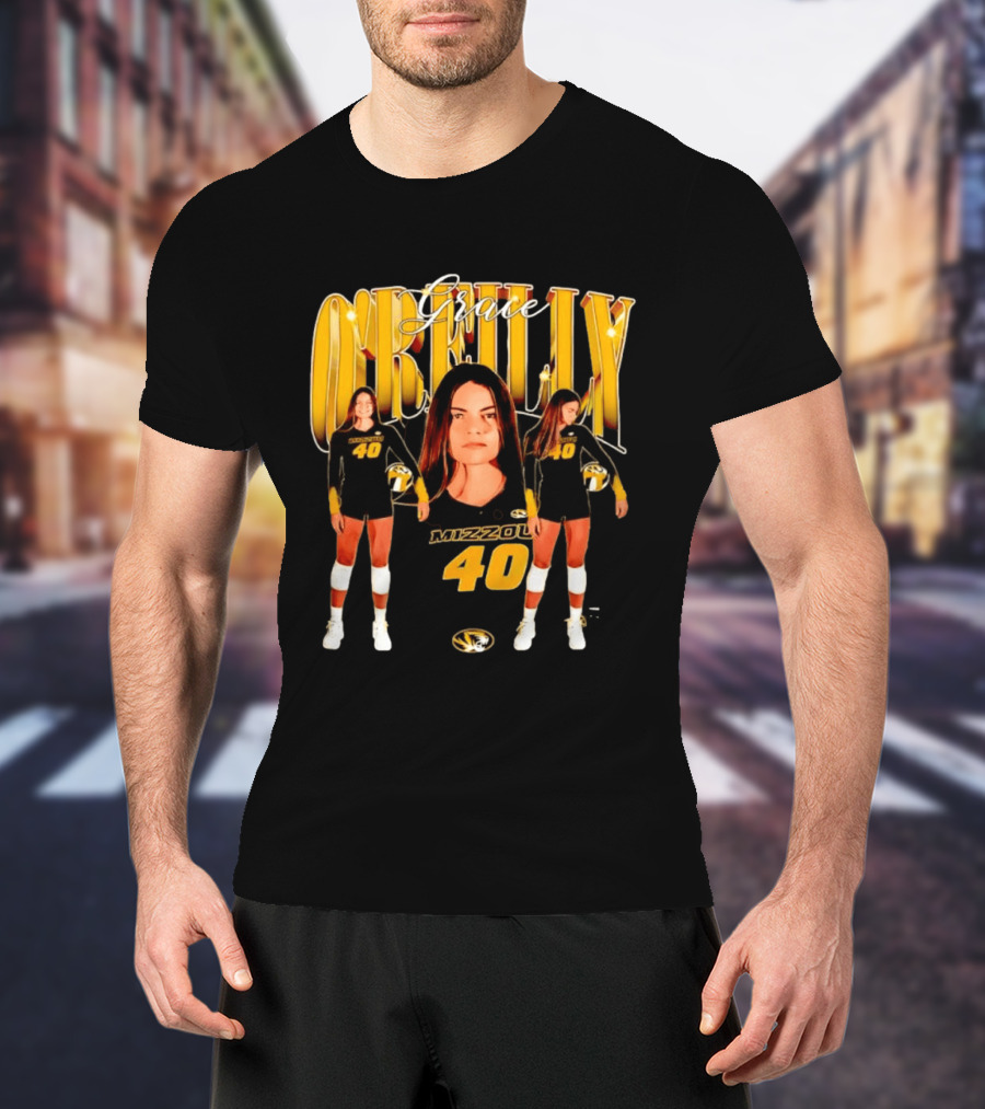 Grace O'Reilly Mizzou Volleyball 40 Golden Tigers T-Shirt