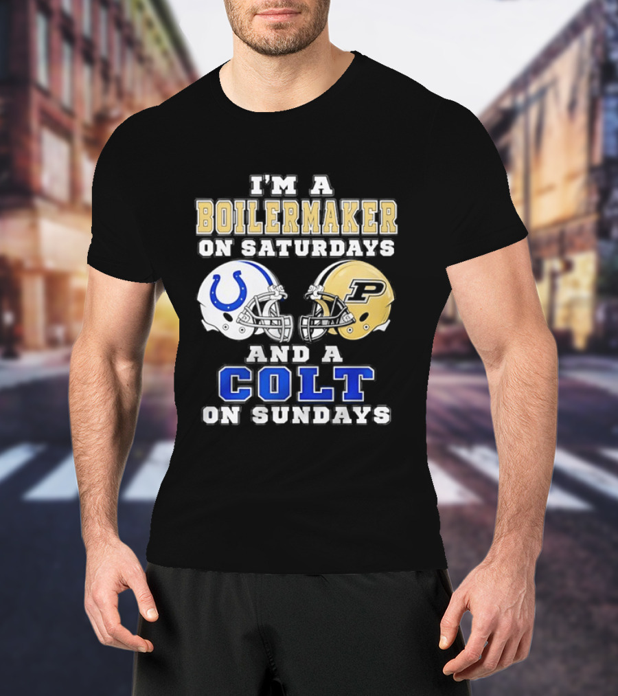 Purdue Boilermaker Football Saturdays Indianapolis Colt Sundays Fan Gear T-Shirt