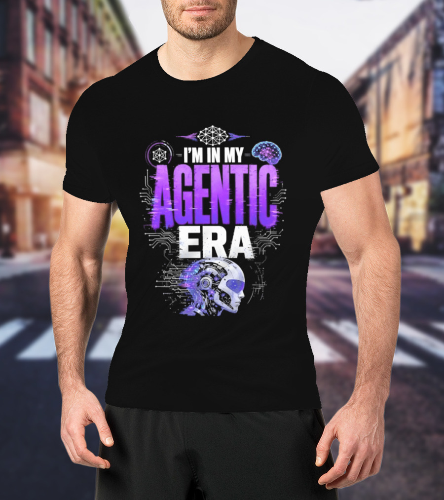 I'm In My Agentic Era Artificial Intelligence Circuit Brain Skull T-Shirt