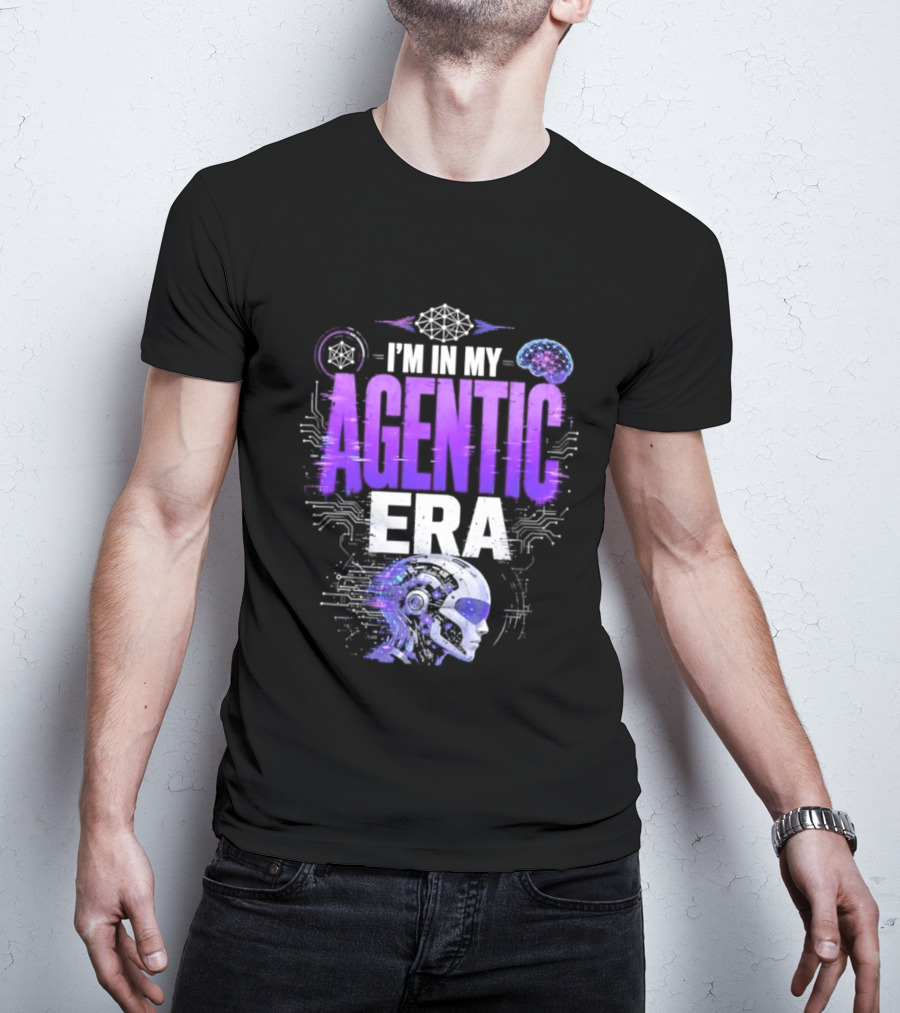 I'm In My Agentic Era Artificial Intelligence Circuit Brain Skull T-Shirt