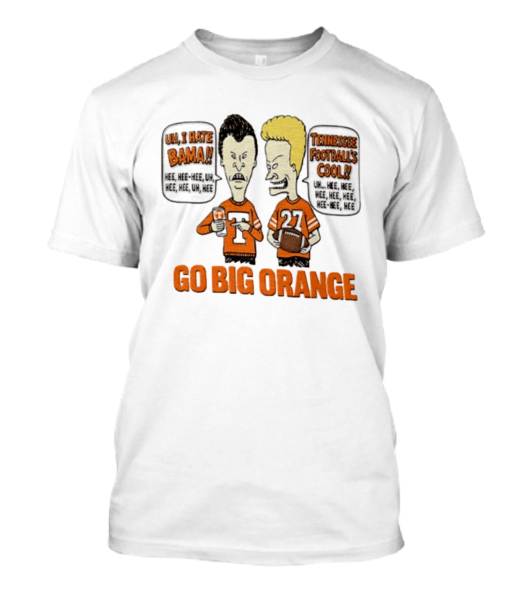 Go Big Orange Beavis And Butt Head Tennessee Volunteers Football T-Shirt