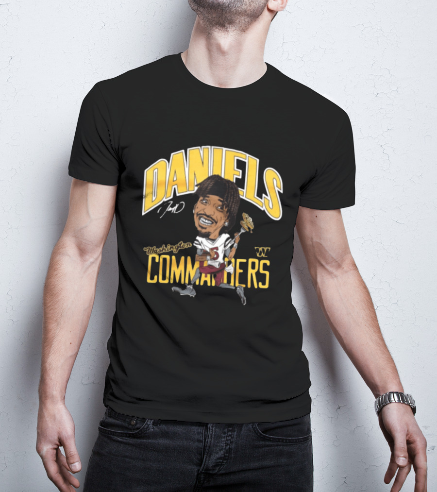 Daniels 7 Washington Commanders Caricature Player Holding Waffle Fork T-Shirt