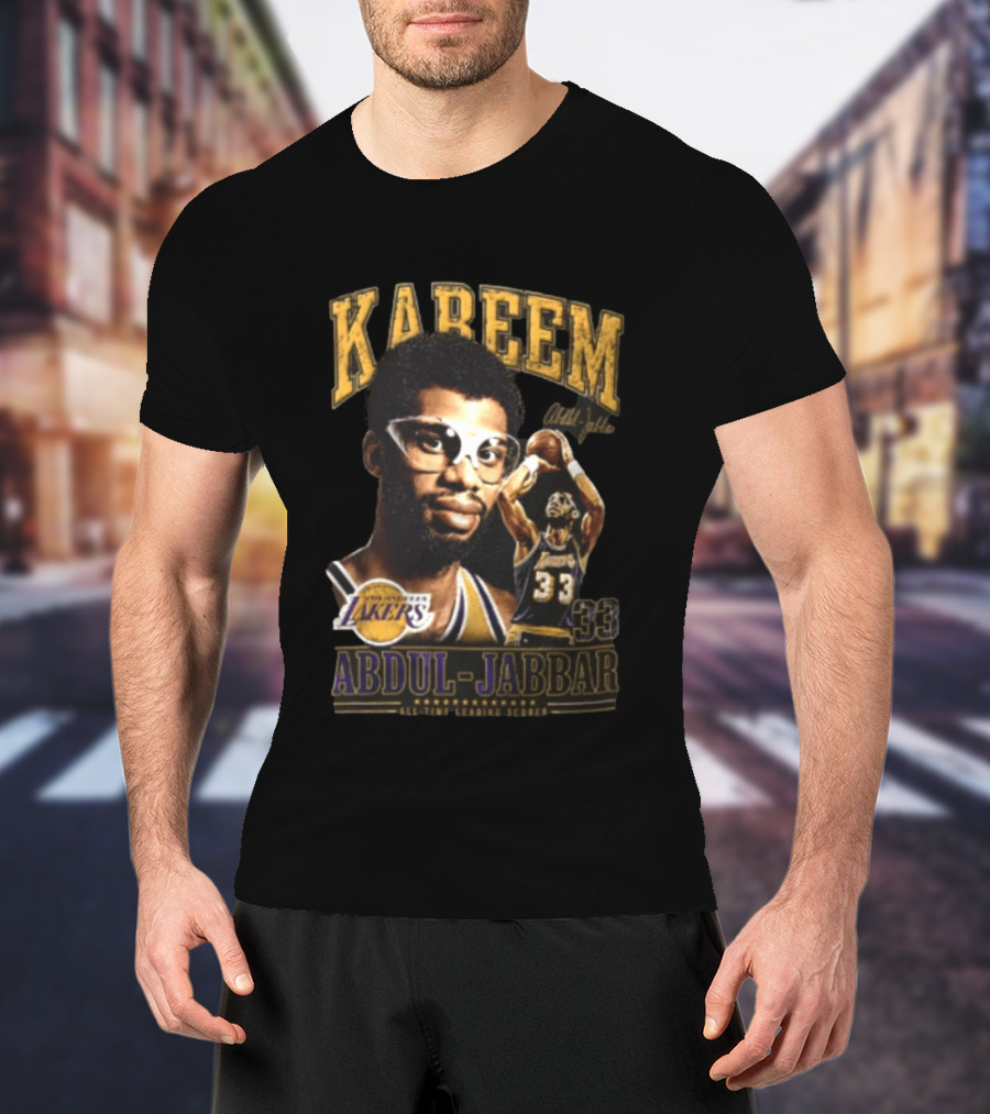 Kareem Abdul Jabbar Los Angeles Lakers NBA All Time Leading Scorer 33 T-Shirt