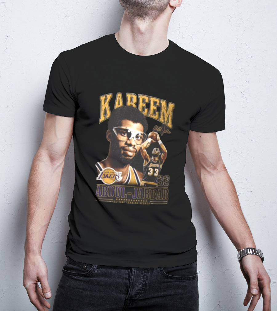 Kareem Abdul Jabbar Los Angeles Lakers NBA All Time Leading Scorer 33 T-Shirt