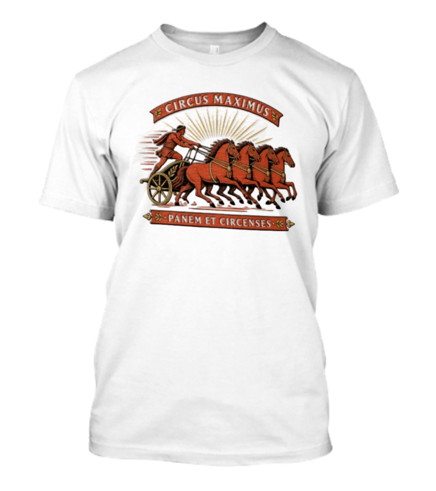 Circus Maximus Panem Et Circenses Roman Charioteer Racing Four Horses T-Shirt