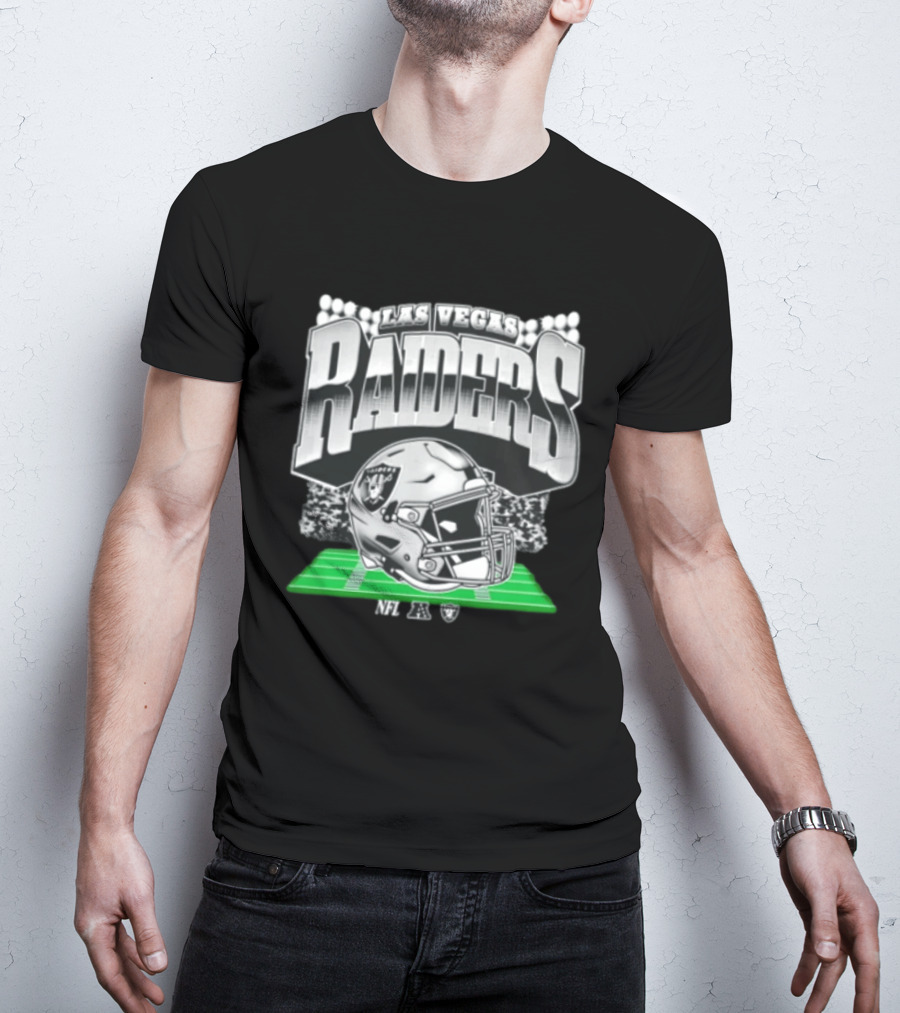 Las Vegas Raiders Football Helmet Stadium Field Lights NFL AFC T-Shirt