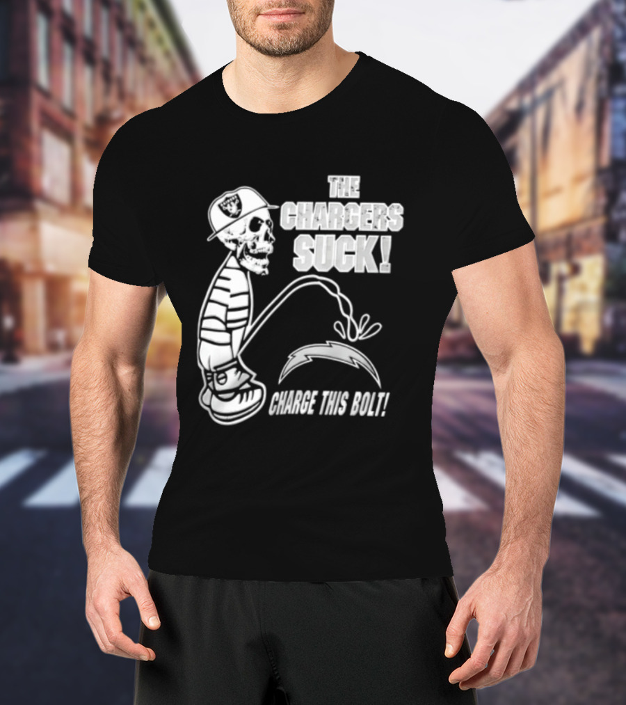 Las Vegas Raiders Versus Los Angeles Chargers Rivalry The Chargers Suck Charge This Bolt T-Shirt