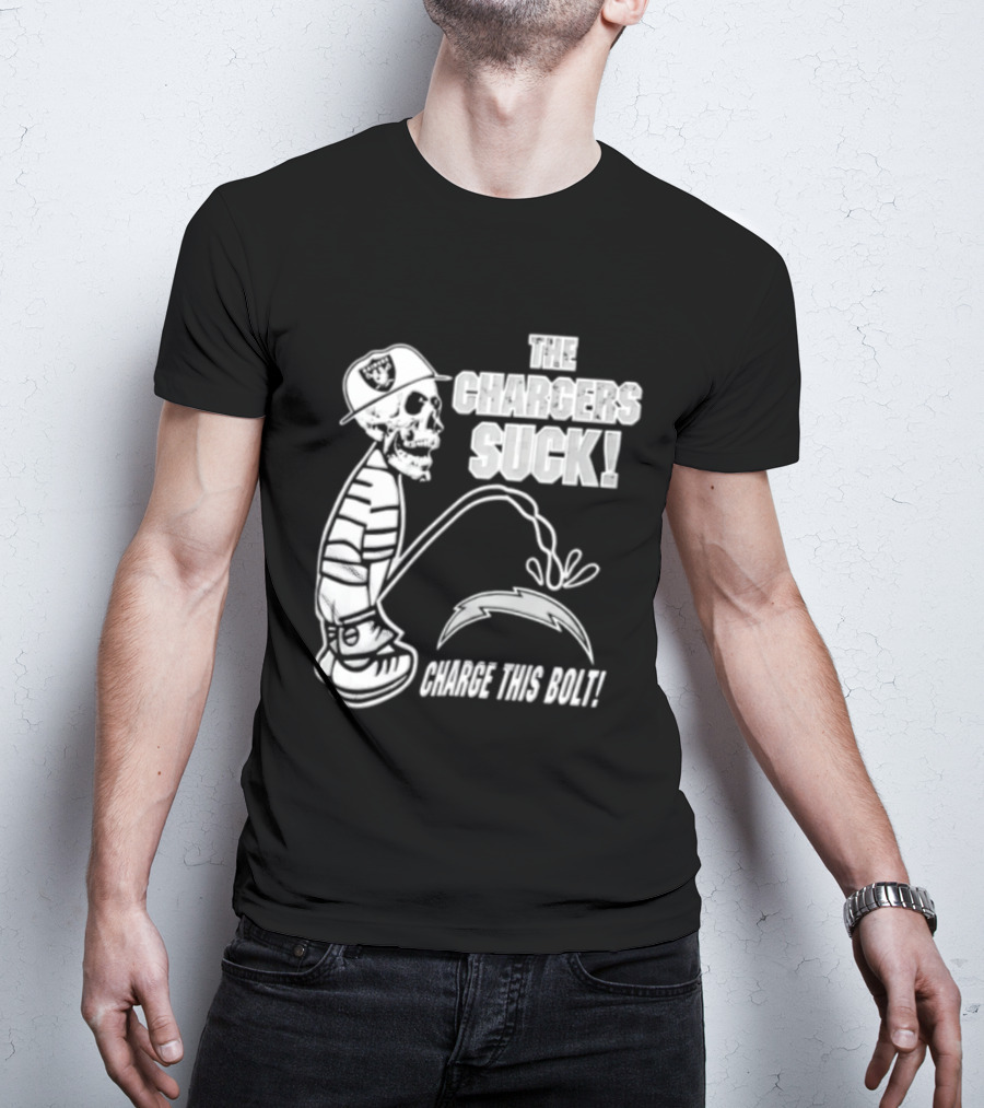 Las Vegas Raiders Versus Los Angeles Chargers Rivalry The Chargers Suck Charge This Bolt T-Shirt