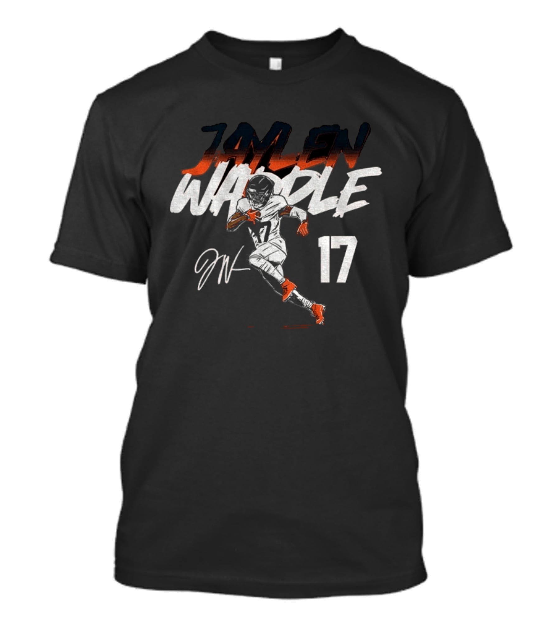 Miami Dolphins Jaylen Waddle 17 Signature Football T-Shirt