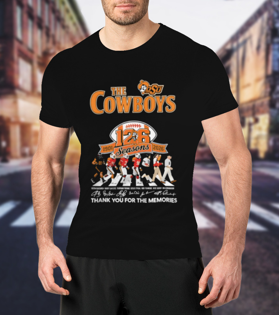 Oklahoma State University Cowboys 126 Seasons Thank You For The Memories 1901 2026 Signatures T-Shirt
